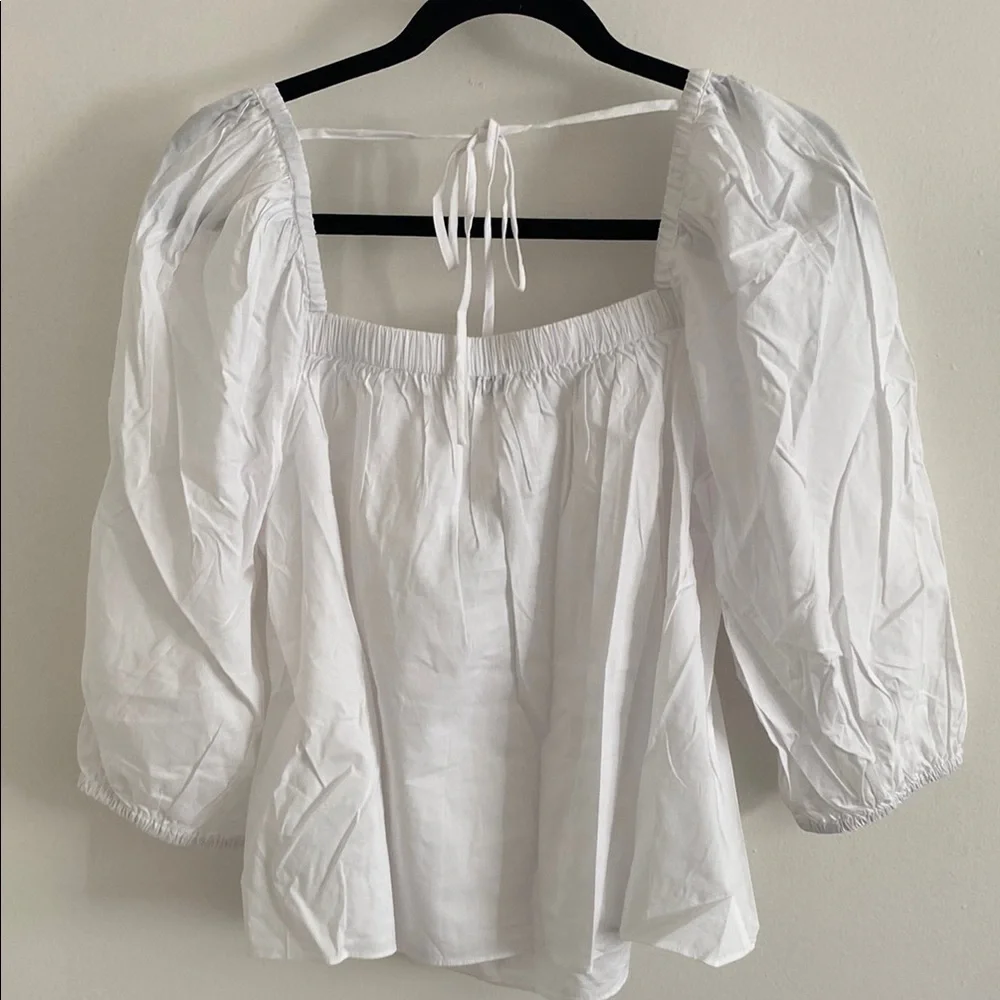 NWT Madewell Puff-Sleeve Babydoll Top - Picture 6 of 7